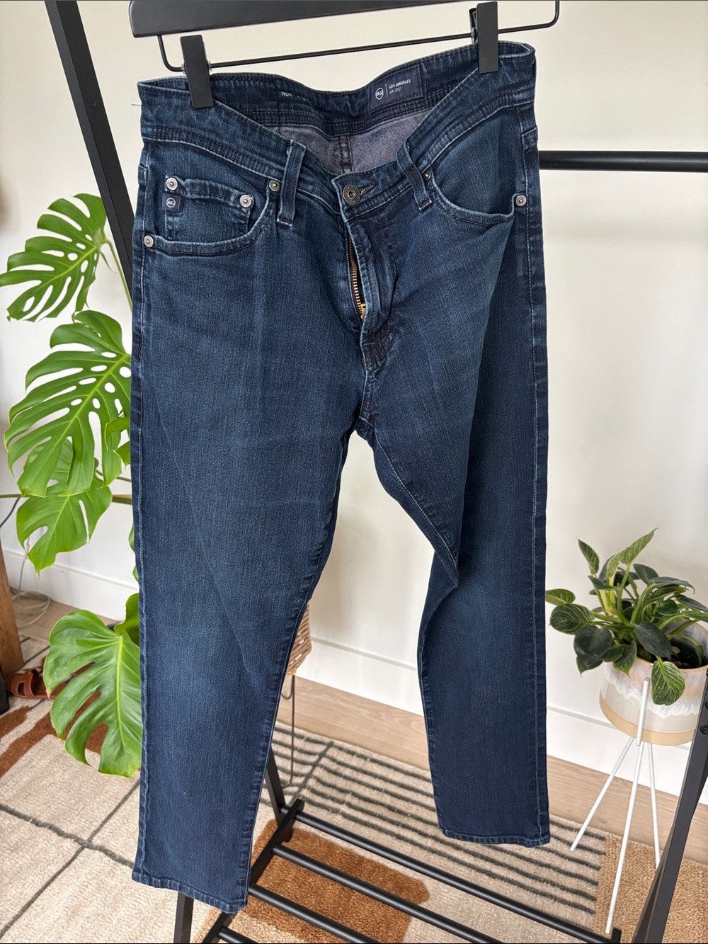 Ag Adriano Goldschmied Slim Straight Dark Blue Jeans